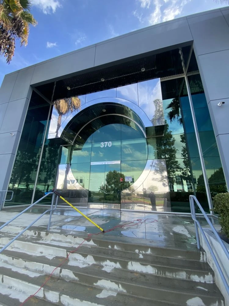 Clean commercial building exterior from a Wiped Clean project